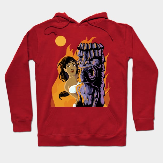 Wahine, Moon and Fire Hoodie by zerostreet